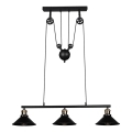 Reality - Pendellampa med kabel POULI 3xE27/40W/230V svart