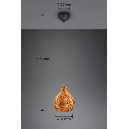 Reality - Pendellampa med kabel SPROUT 1xE14/40W/230V brun/rotting