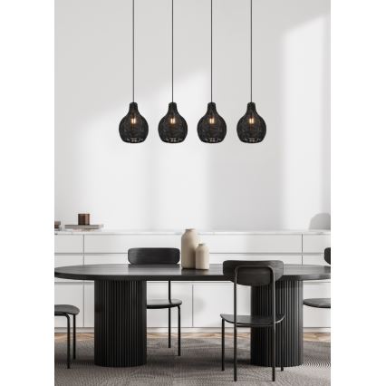 Reality - Takpendel SPROUT 4xE14/30W/230V svart/rotting