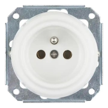 Reblig - Porslinsretro vägguttag för hemmet utan ram 250V/16A vit