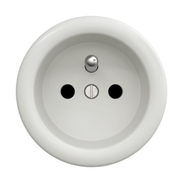 Reblig - Ramlöst retrouttag 230 V i keramik, vitt