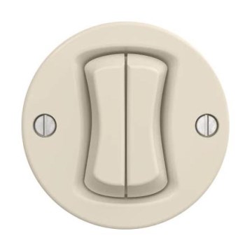Reblig - Retro dubbel trappbrytare utan ram nr. 6+6 beige
