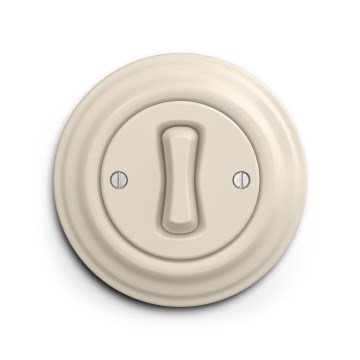Reblig - Retro enpolig strömbrytare med ram nr 1, beige