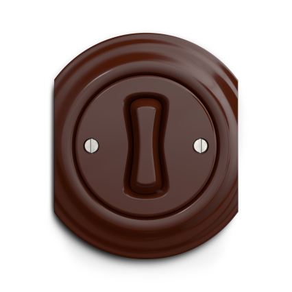 Reblig - Retro enpolig strömbrytare utan ram nr 1 brun