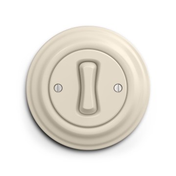 Reblig - Retro fyrvägsströmbrytare med ram nr 7, beige