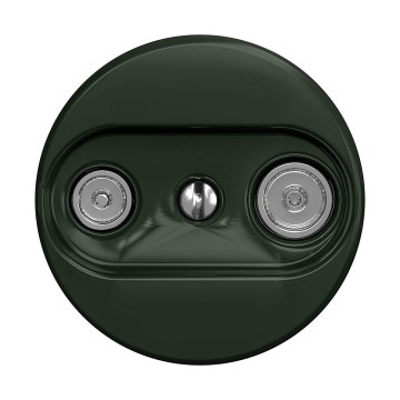 Reblig - Retro grön TV- och radioabonnentuttag (genomgående) utan ram