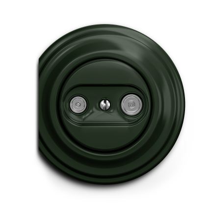 Reblig - Retro grön TV- och radioabonnentuttag (genomgående) utan ram