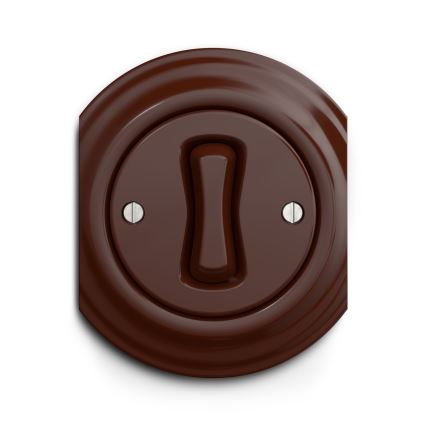 Reblig - Retro korskopplad strömbrytare utan ram, nr. 7, brun