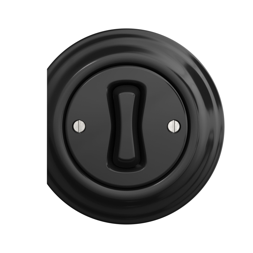 Reblig - Retro kryssbrytare utan ram nr. 7, svart