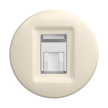 Reblig - Retro nätverksuttag utan ram, beige