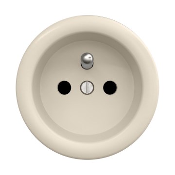 Reblig - Retro ramfritt vägguttag 230V beige