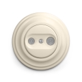 Reblig - Retro TV/FM-uttag (genomgående) med ram i beige