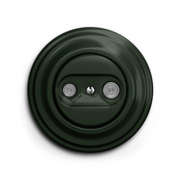 Reblig - Retro TV- och radiouttag (genomgående) med grön ram