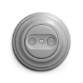 Reblig - Retro TV+R-uttag (genomgående) med ram, grå