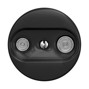 Reblig - Retro TV+Radio-uttag (genomgående) utan ram, svart