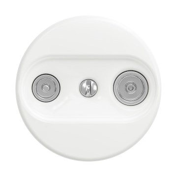 Reblig - Retro TV-/radiouttag (änduttag) utan ram, snövit