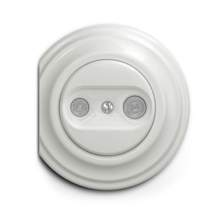 Reblig - Retro TV-/radiouttag (änduttag) utan ram, vit keramik