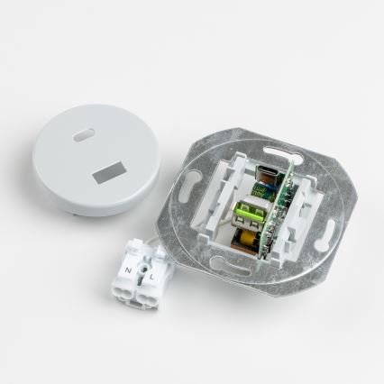 Reblig - Retro USB-uttag A+C med ram, grå