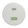 Reblig - Retro USB-uttag A+C, ramlös, i vit keramik
