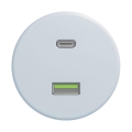Reblig - Retro USB-uttag A+C utan ram, blå