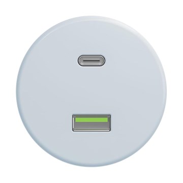 Reblig - Retro USB-uttag A+C utan ram, blå