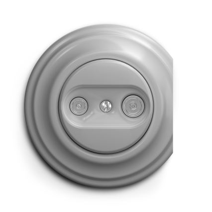 Reblig - Retro uttag för TV och radio (ändavslut) utan ram, grå