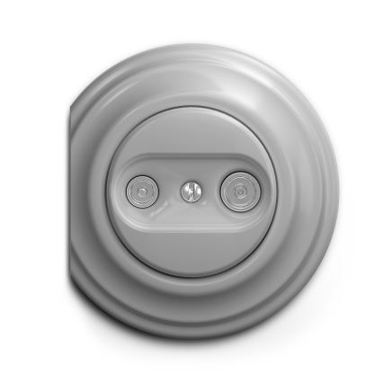 Reblig - Retro uttag för TV och radio (ändavslut) utan ram, grå