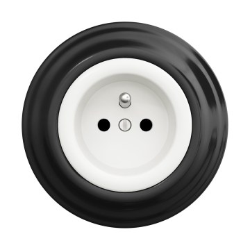 Reblig - Retro vägguttag för hemmet med ram, 230 V, snövit/svart