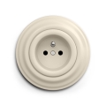 Reblig - Retro vägguttag för hemmet med ram 230V beige