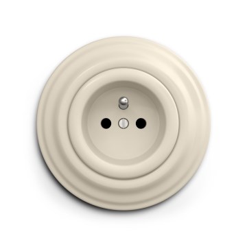 Reblig - Retro vägguttag för hemmet med ram 230V beige