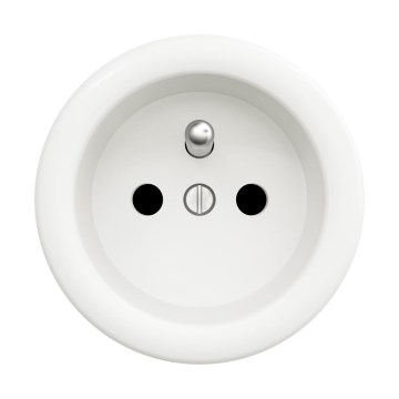 Reblig - Retro vägguttag utan ram 230V snövit