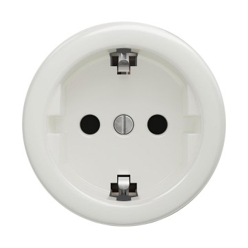 Reblig - Retro vägguttag utan ram SCHUKO 230V/16A vit keramik
