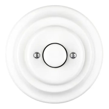 Reblig - Retro vriddimmer i porslin med ram 250V/10A vit