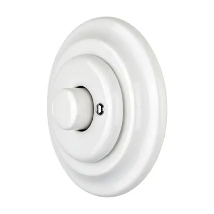 Reblig - Retro vriddimmer i porslin med ram 250V/10A vit