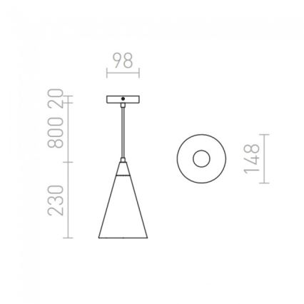 RED - Design Rendl - R12380 - Ljusskrona med upphängningsrem  HEIDI 1xE27/28W/230V konkret /trä
