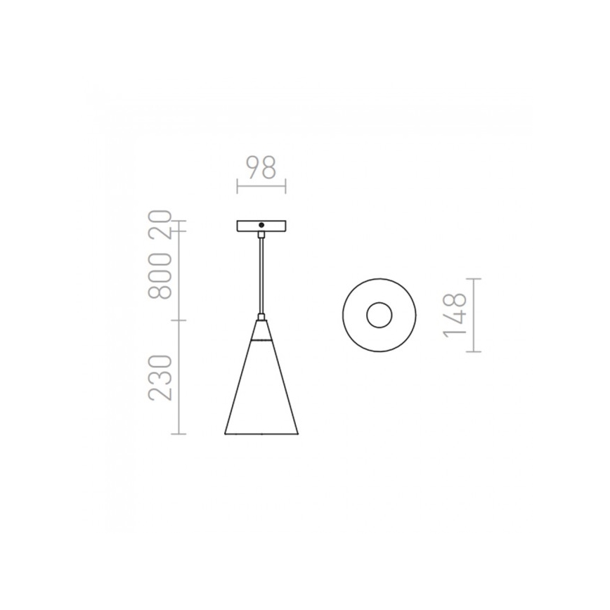 RED - Design Rendl - R12380 - Ljusskrona med upphängningsrem  HEIDI 1xE27/28W/230V konkret /trä