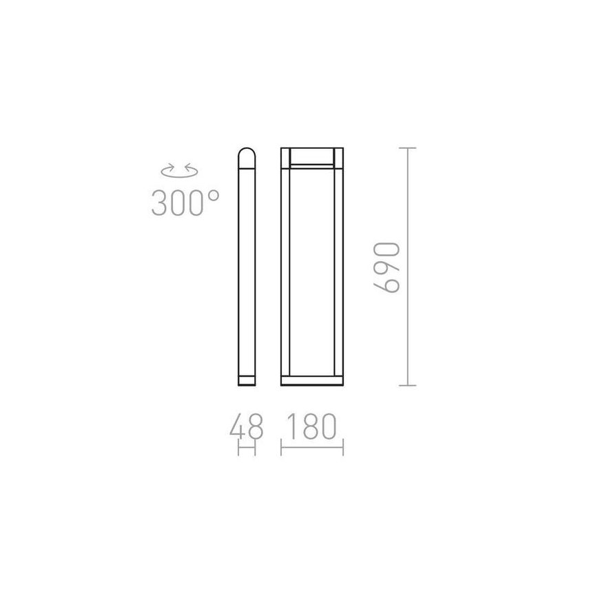 RED - Design Rendl - R12624 - Utomhus LED lampa  AQUE LED/8W/230V IP54 svart 