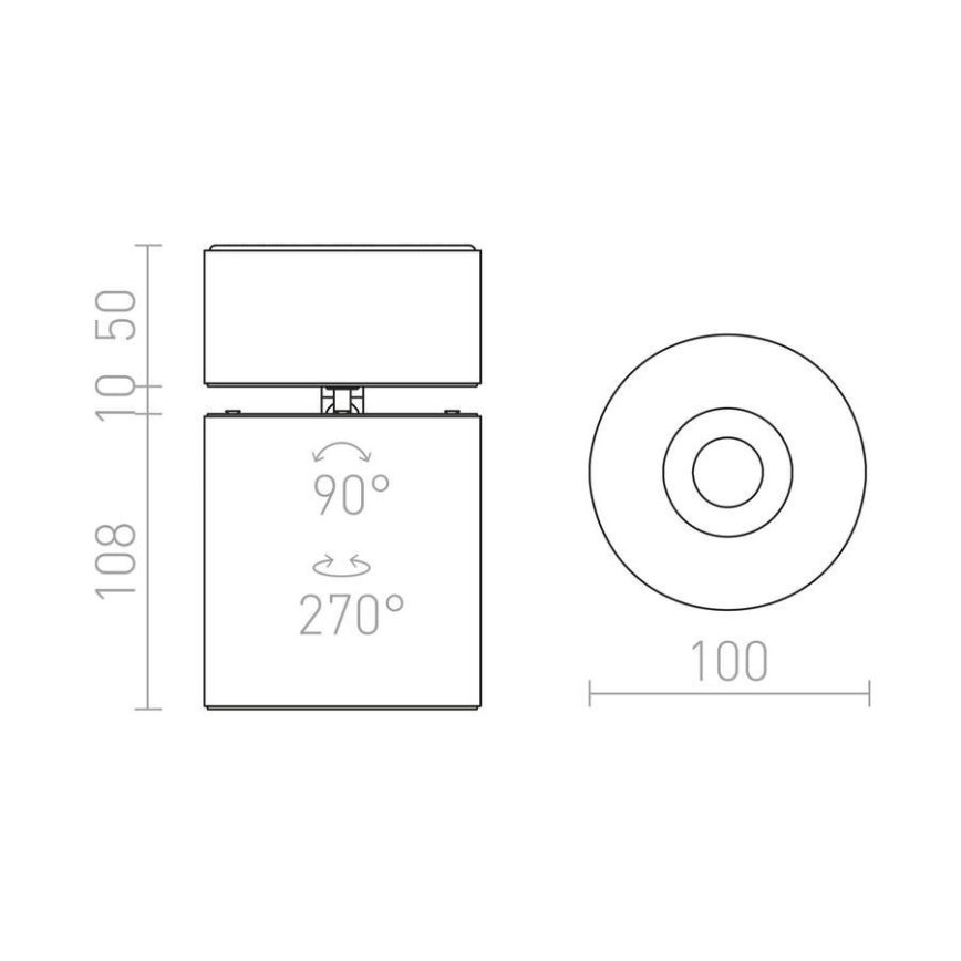 RED - Design Rendl - R12840 - LED spotlight  CONDU LED/20W/230V svart 