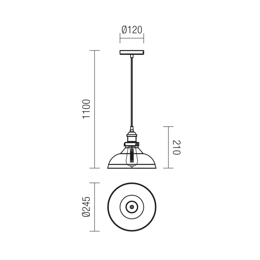 redo 01-1002 - Ljuskrona med snöre SAVILLE 1xE27/42W/230V