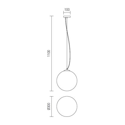 Redo 01-1065 - Ljuskrona med textilsladd OLA 1xE27/42W/230V diameter 30 cm