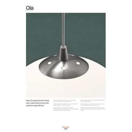 Redo 01-1066 - Ljuskrona med textilsladd OLA 2xE27/42W/230V diameter 40 cm