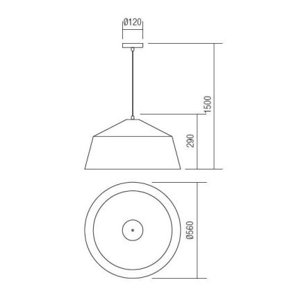 Redo 01-1102 - Ljuskrona med textilsladd AYLA 1xE27/42W/230V diameter 56 cm guld
