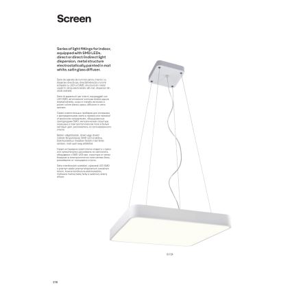Redo 01-1124 - LED-lampa på kabel SCREEN LED/48W/230V 3000K