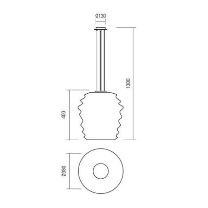Redo 01-1142 - Pendellampa med kabel MAGMA 1xE27/42W/230V Ø 38 cm blank krom/vit