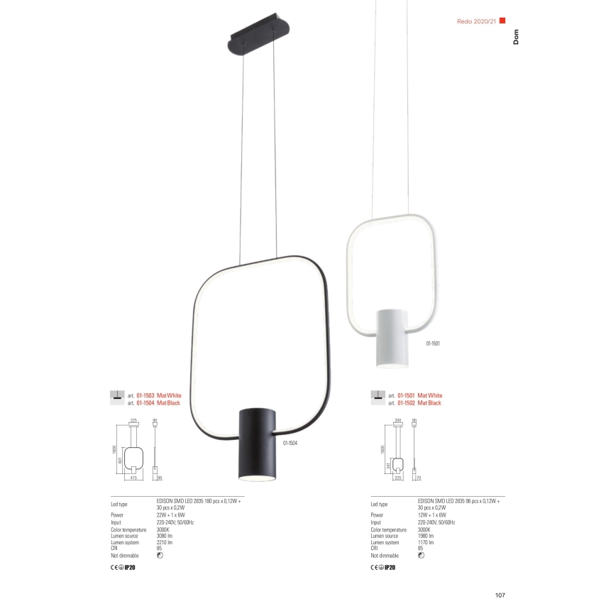 Redo 01-1227 - Dimmbar LED-bordslampa DOM LED/21W/230V svart