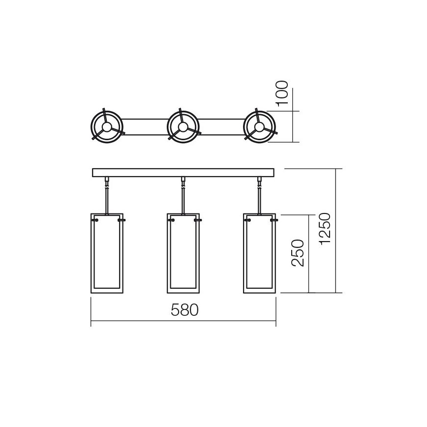 Redo 01-1257 - Taklampa på kabel QIPAO 3xE27/42W/230V