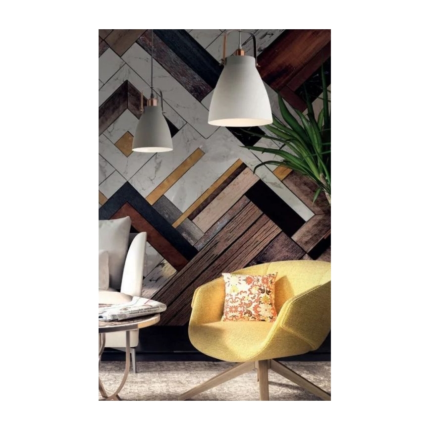 Redo 01-1275 - Ljuskrona med textilsladd ARNE 1xE27/42W/230V grå