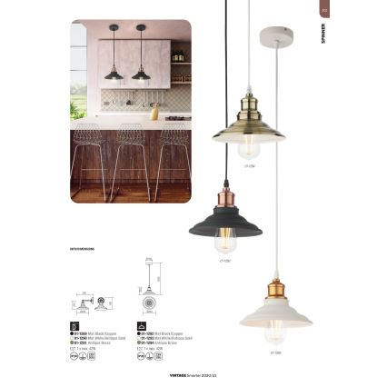 redo 01-1292 - Ljuskrona med snöre SPINNER 1xE27/42W/230V