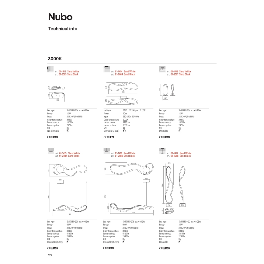 Redo 01-1417 - LED-dimmbar golvlampa NUBO LED/35W/230V vit