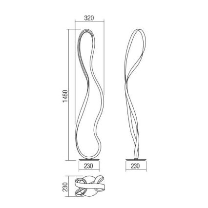 Redo 01-1417 - LED Dimbar golvlampa NUBO 1xLED/35W/230V vit